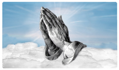 DNSEMP-C-103-BL Praying Hands Clouds Blue